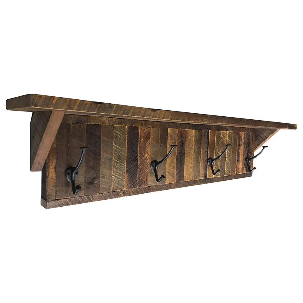 Reclaimed Wood Coat Rack Shelf