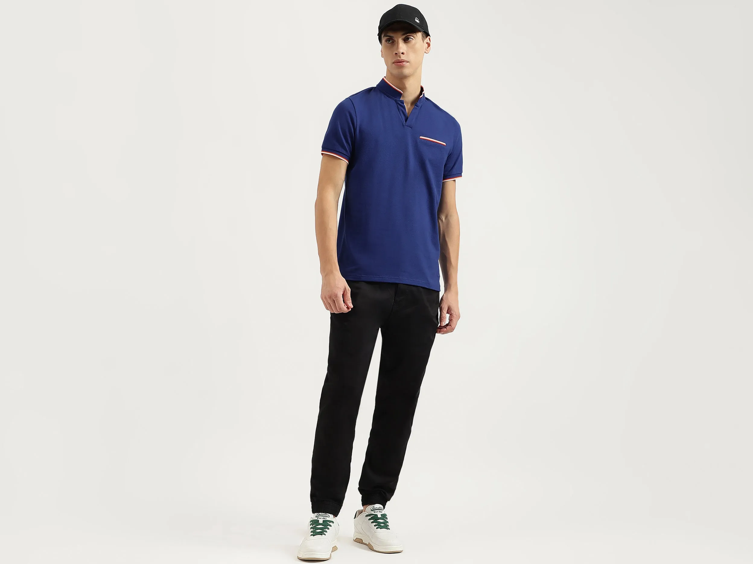 Regular Fit Johny Collar Solid Tshirt