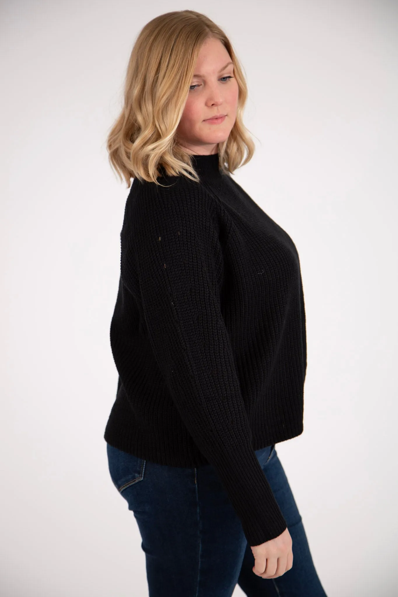 Ribbed Knit Open Back Surplice Sweater