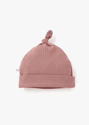 Ribbed Knotted Hat | Vintage Rose