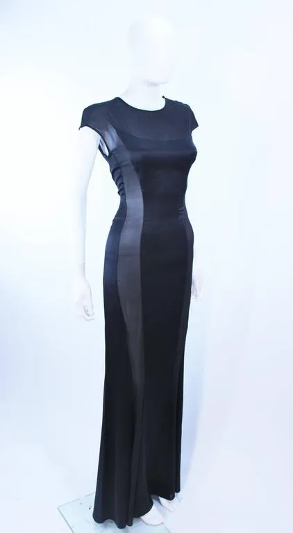 RICHARD TYLER Black Silk and Chiffon Sheer Gown Size 8