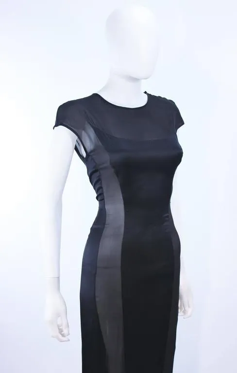 RICHARD TYLER Black Silk and Chiffon Sheer Gown Size 8