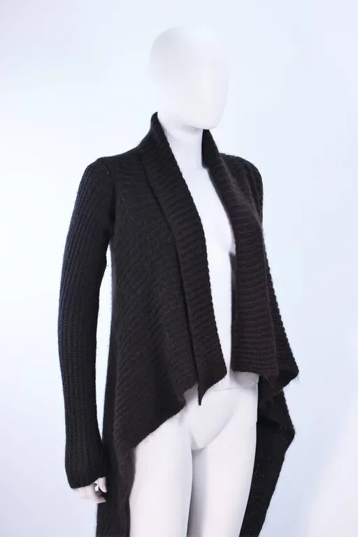 RICK OWENS Brown Knit Draped Sweater Size Small