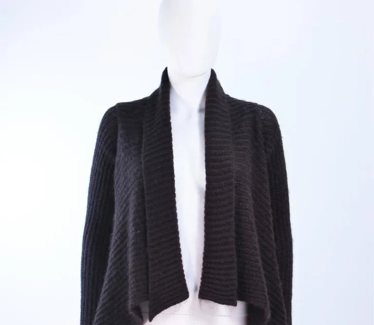 RICK OWENS Brown Knit Draped Sweater Size Small