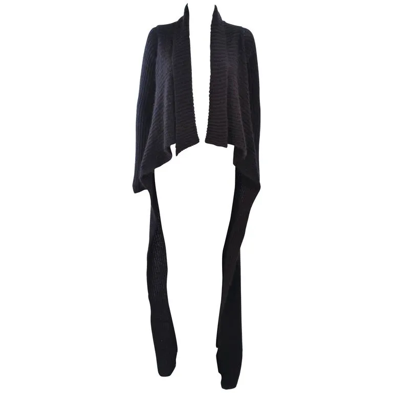 RICK OWENS Brown Knit Draped Sweater Size Small