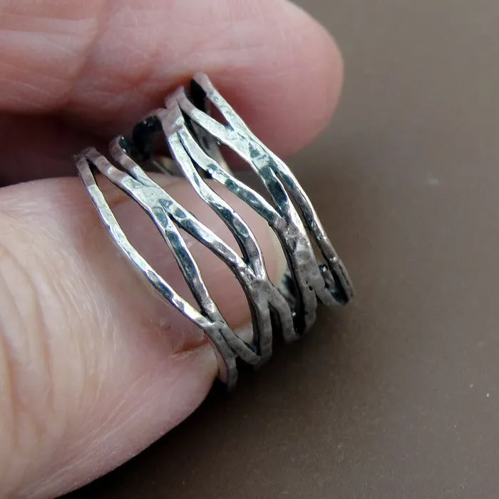 Ring 925 Sterling Silver  size 6, 6.5 Art Handmade Hadar Designers  ()LAST