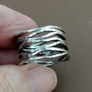 Ring 925 Sterling Silver  size 6, 6.5 Art Handmade Hadar Designers  ()LAST