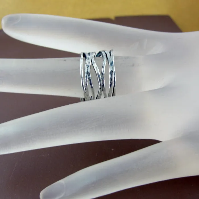 Ring 925 Sterling Silver  size 6, 6.5 Art Handmade Hadar Designers  ()LAST