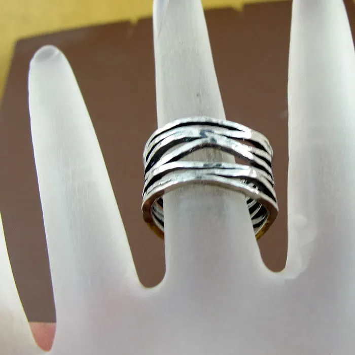 Ring 925 Sterling Silver  size 6, 6.5 Art Handmade Hadar Designers  ()LAST
