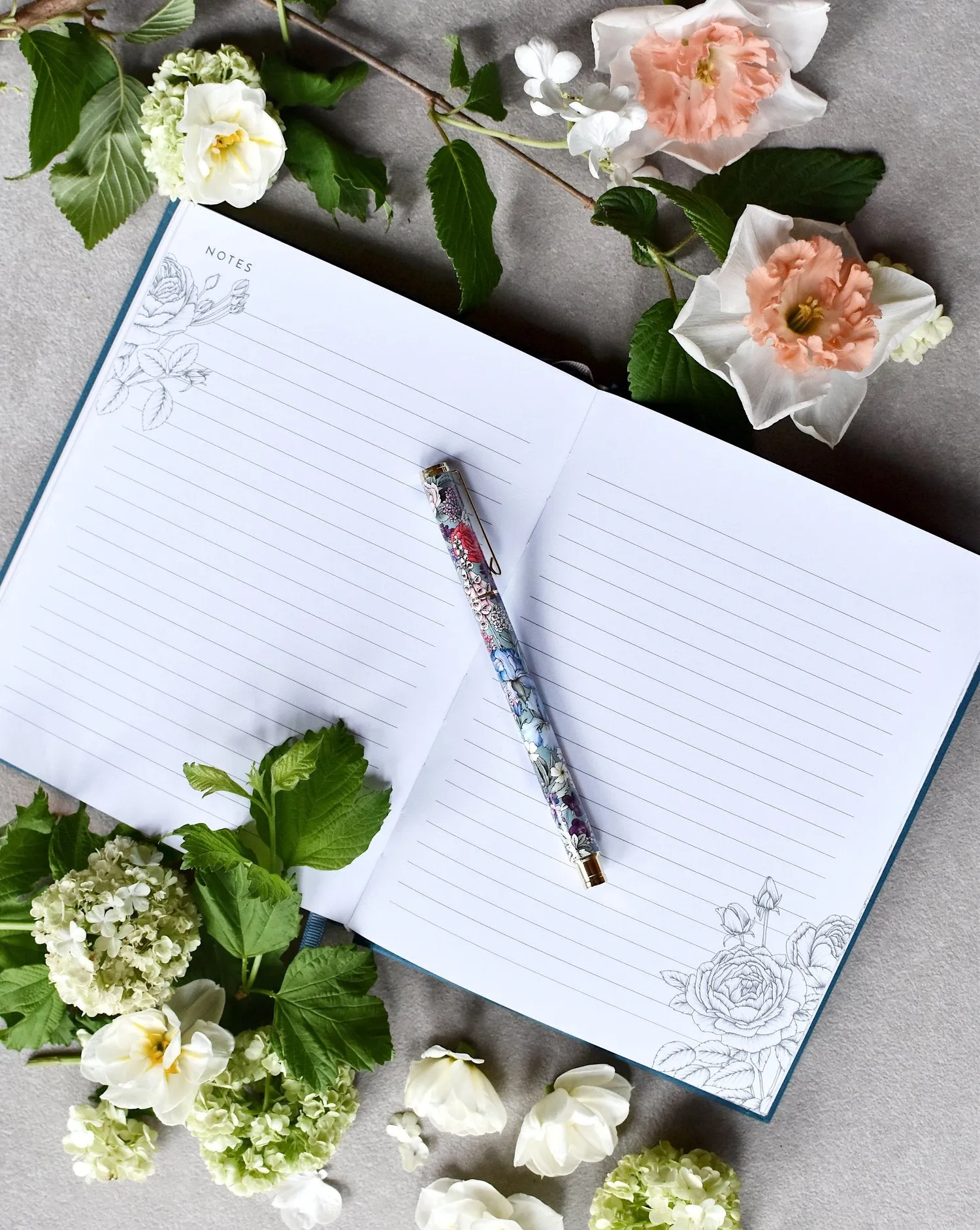Rollerball Pen - Blooms in Blue