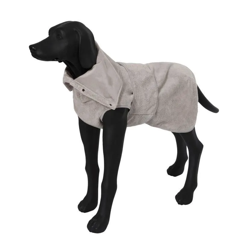 Rukka Pets Micro Luxury Soft High Absorbent Dry Fast Dog Bathrobe Beige