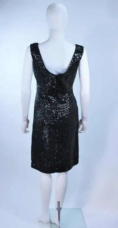SA'BETT CALIFORNIA 1960s Black Sequin Coat and Dress Size 6