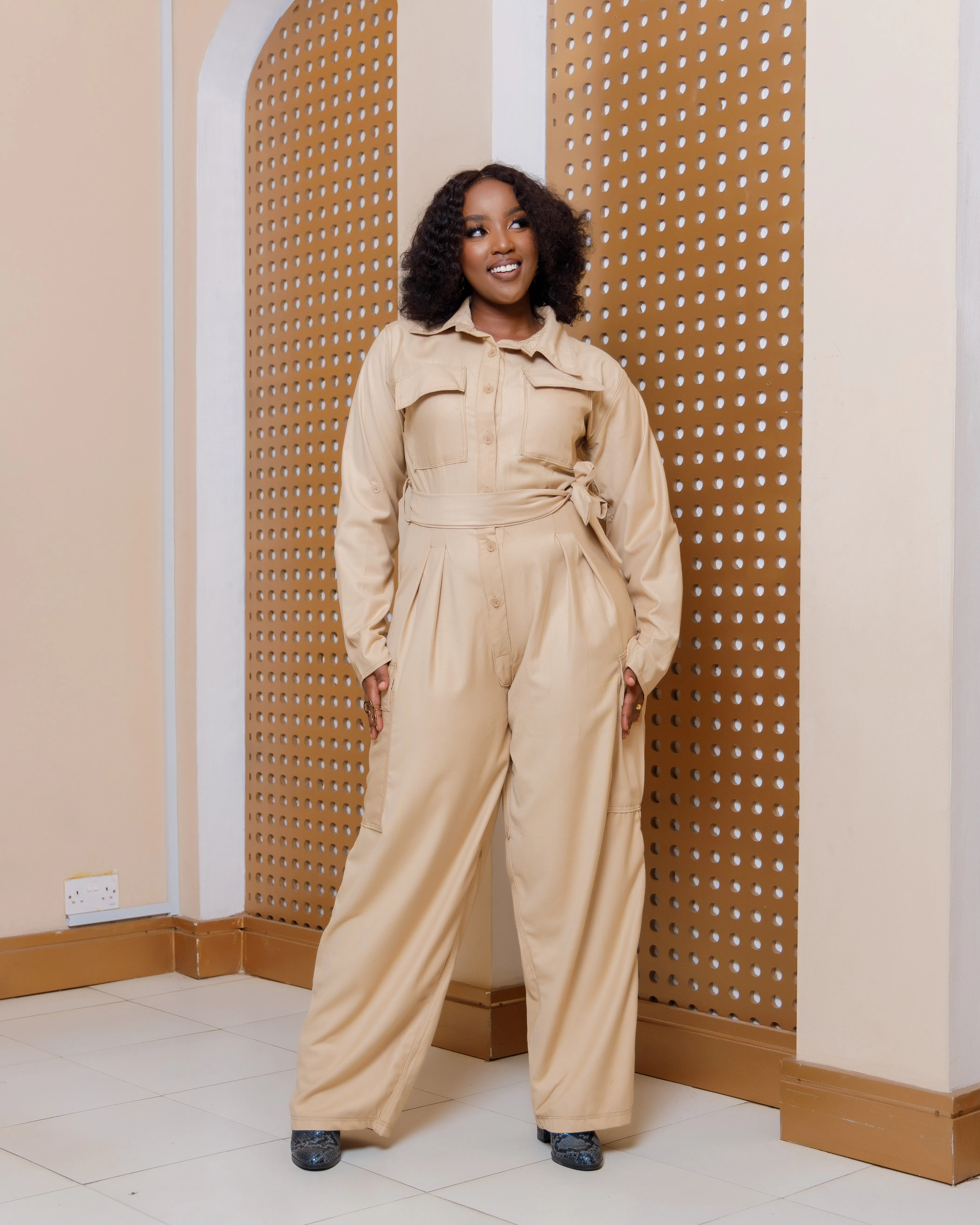 Safari Mara Jumpsuit - Beige