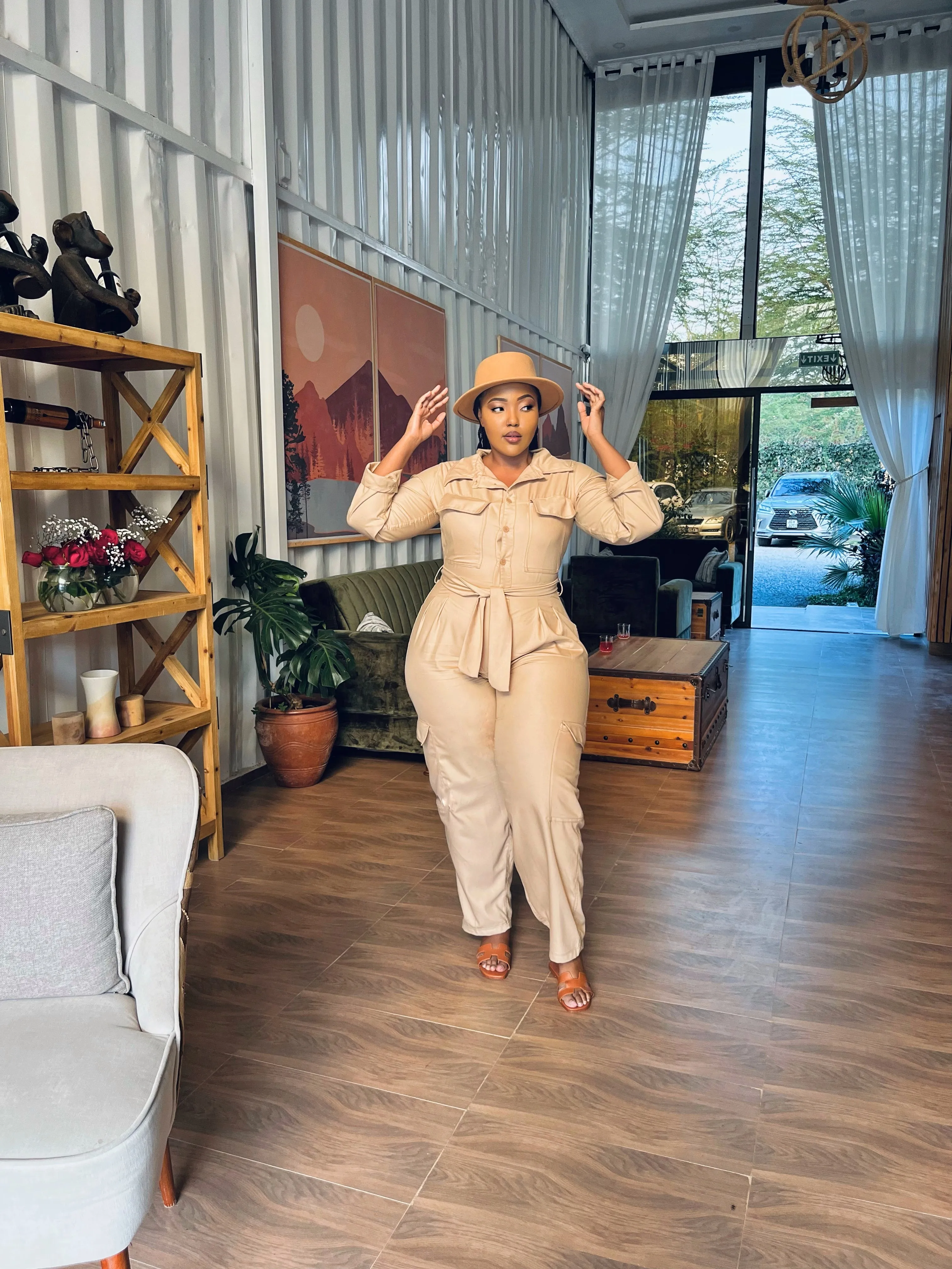 Safari Mara Jumpsuit - Beige