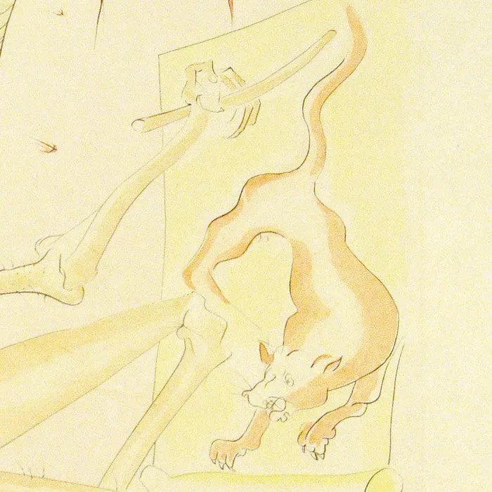SALVADOR DALI "LE SINGE LE LEOPARD" COLORED ENGRAVING, 1974