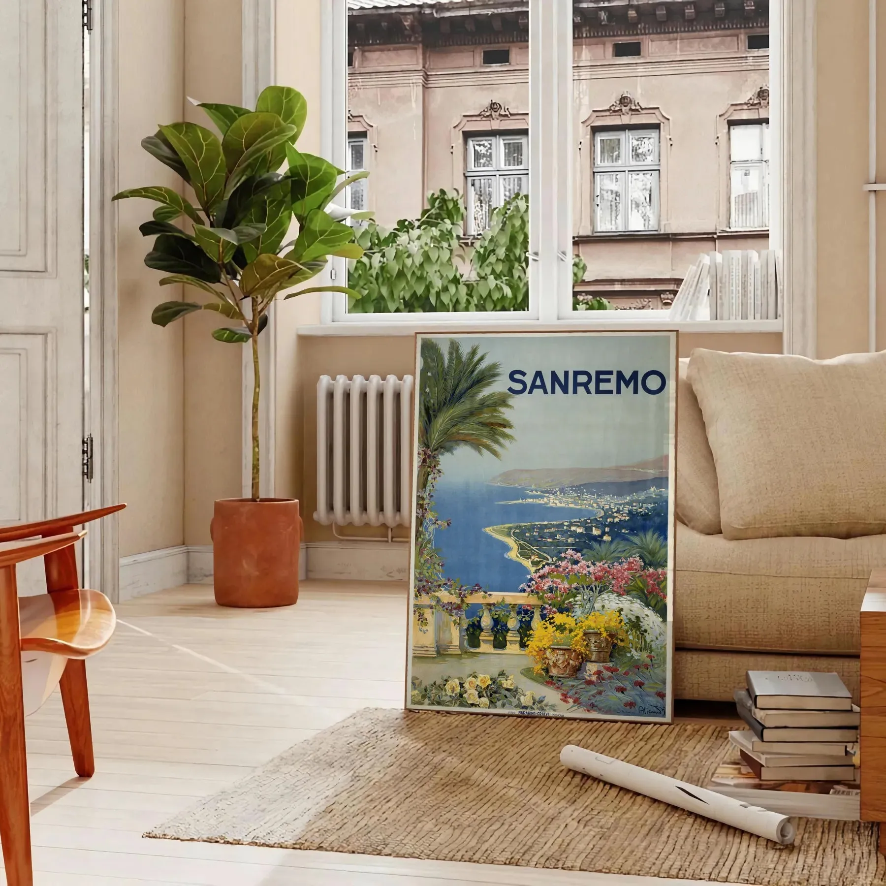 Sanremo Italy Vintage Travel Poster
