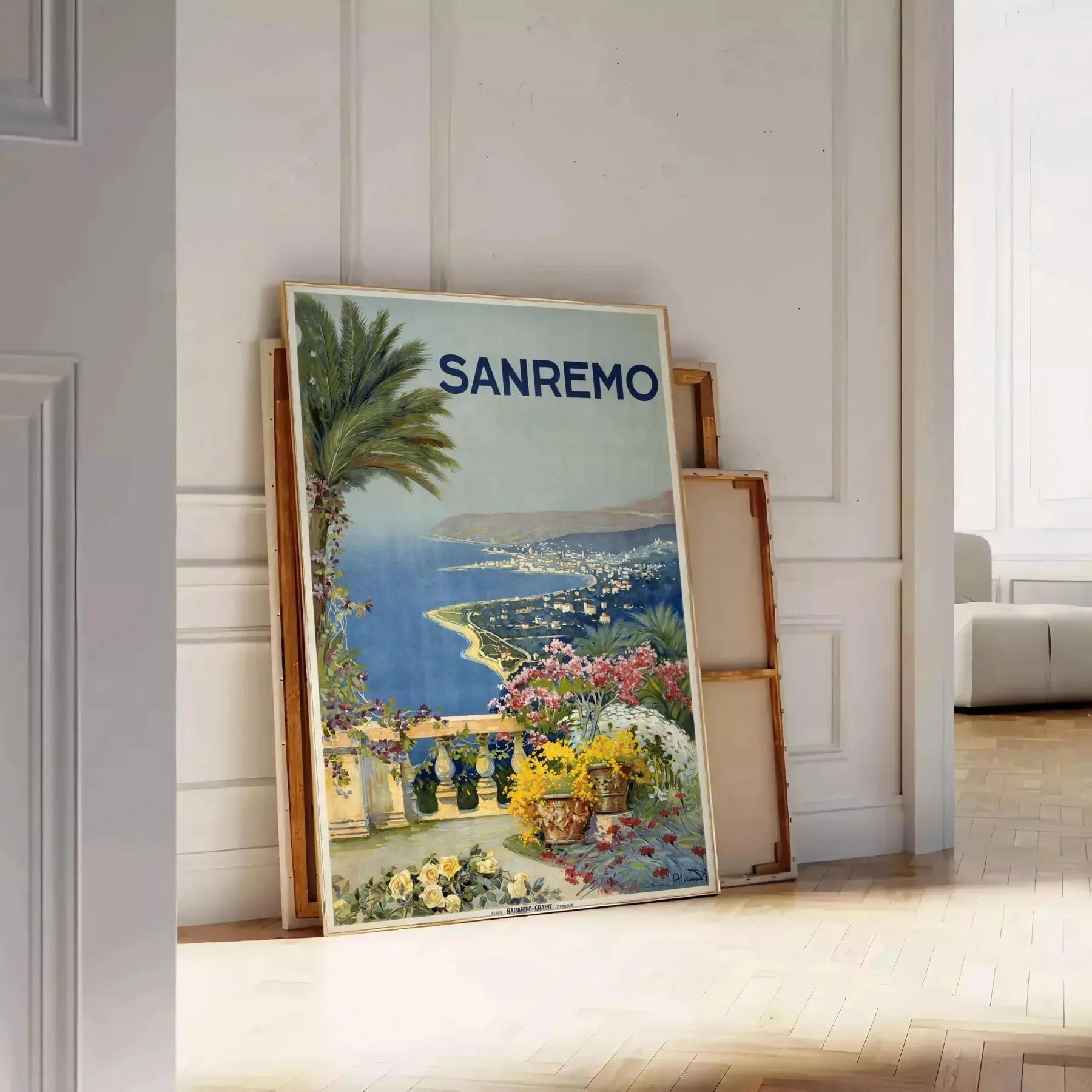 Sanremo Italy Vintage Travel Poster