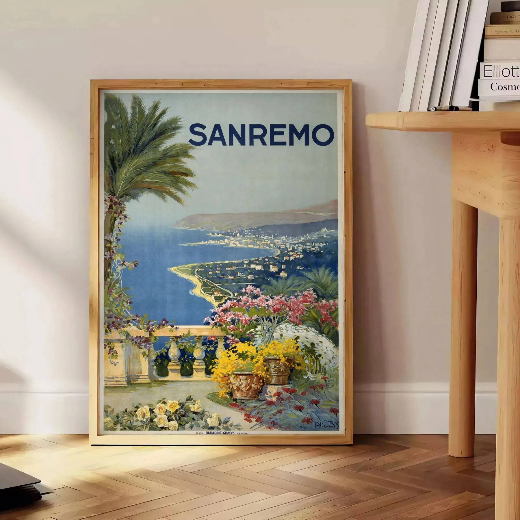Sanremo Italy Vintage Travel Poster