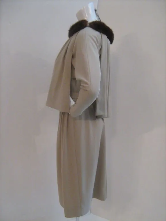 SCHUBERT Tan Dress and Cape Size 40