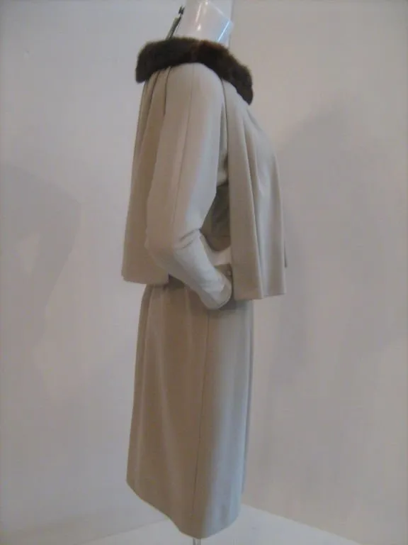 SCHUBERT Tan Dress and Cape Size 40