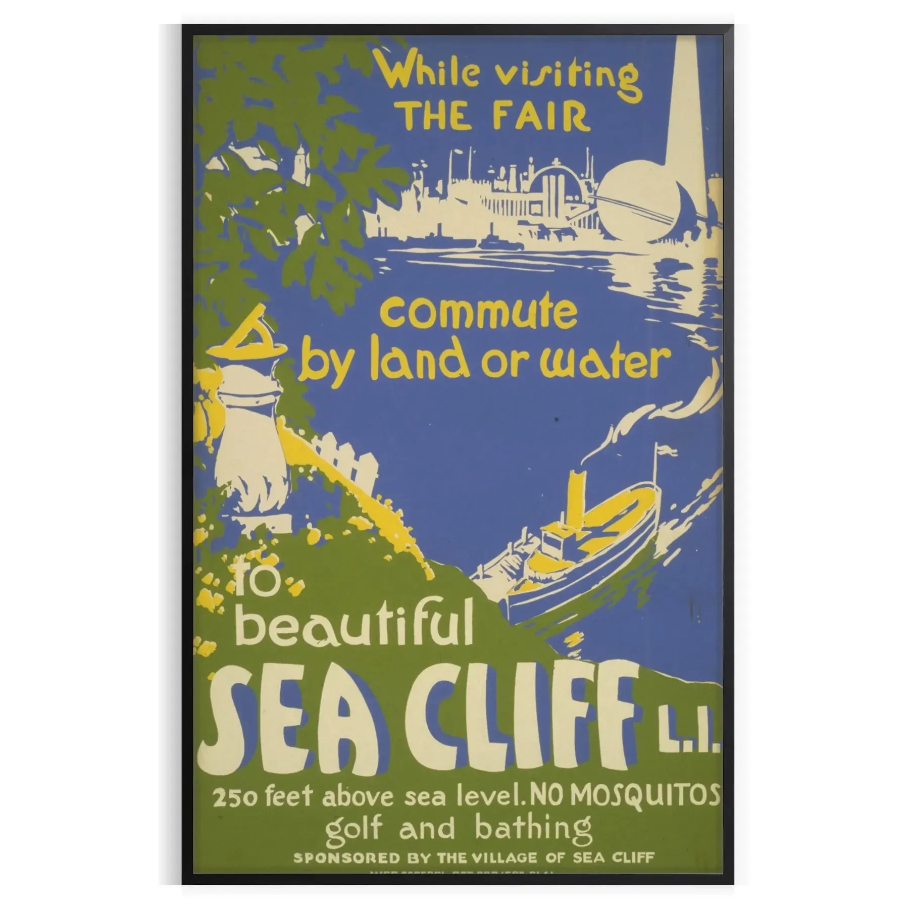 Sea Cliff Travel Poster Print