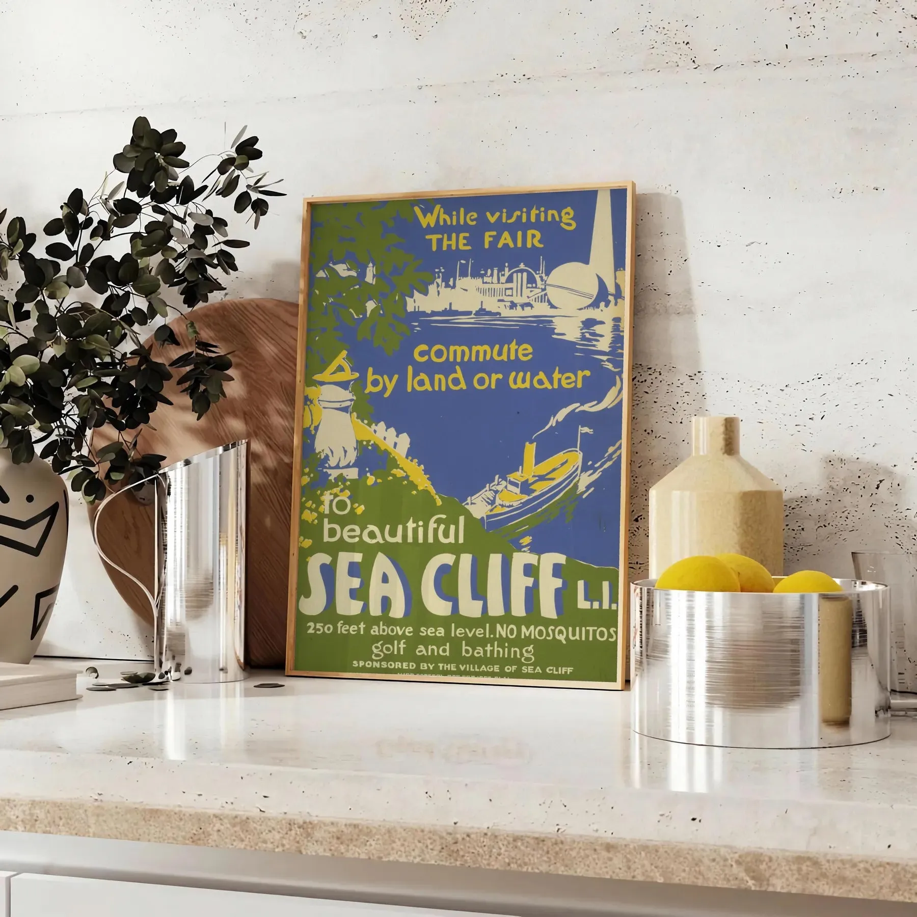 Sea Cliff Travel Poster Print
