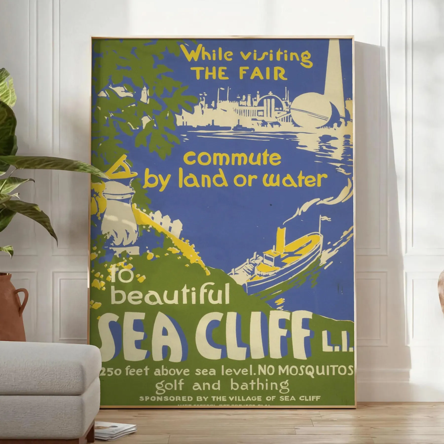 Sea Cliff Travel Poster Print