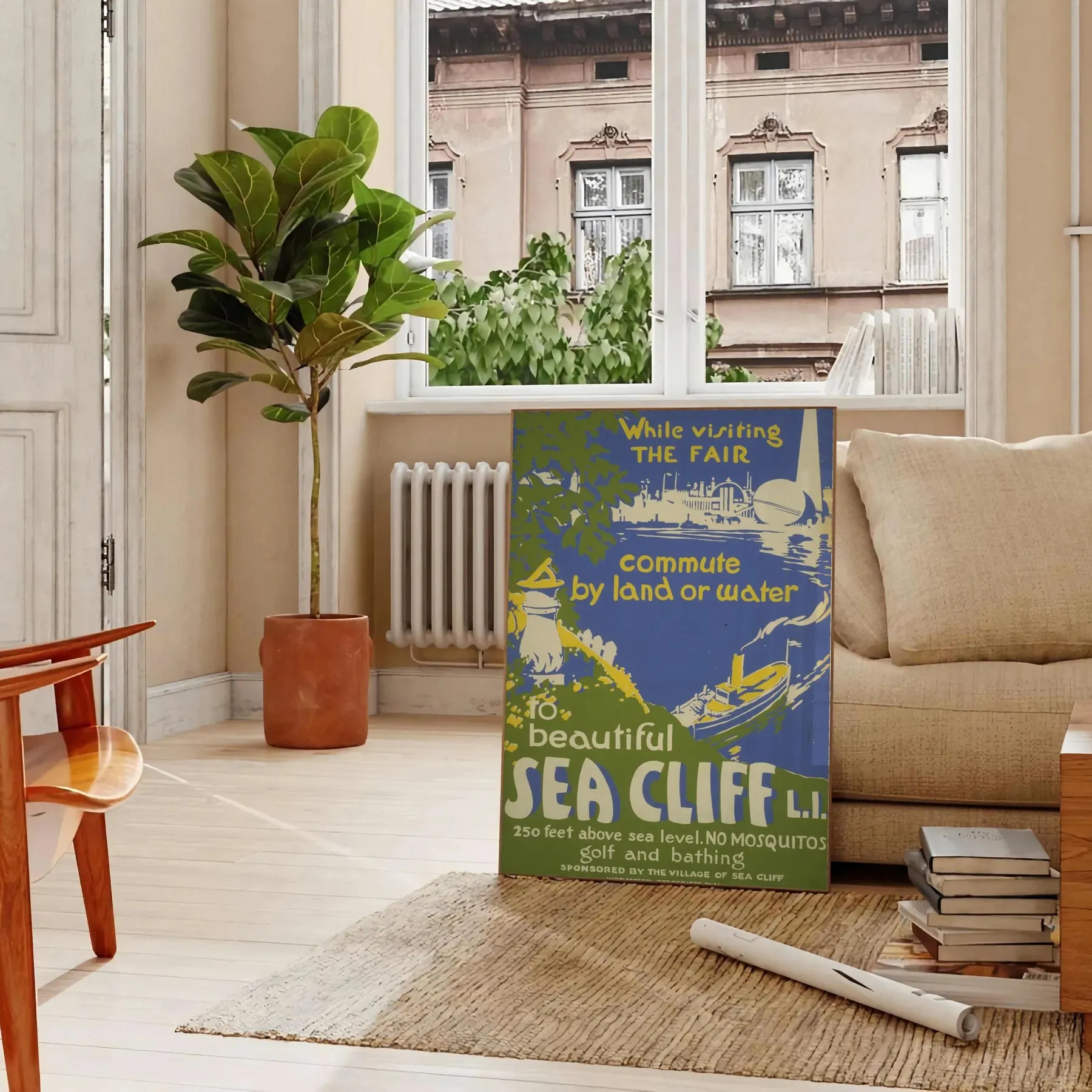 Sea Cliff Travel Poster Print