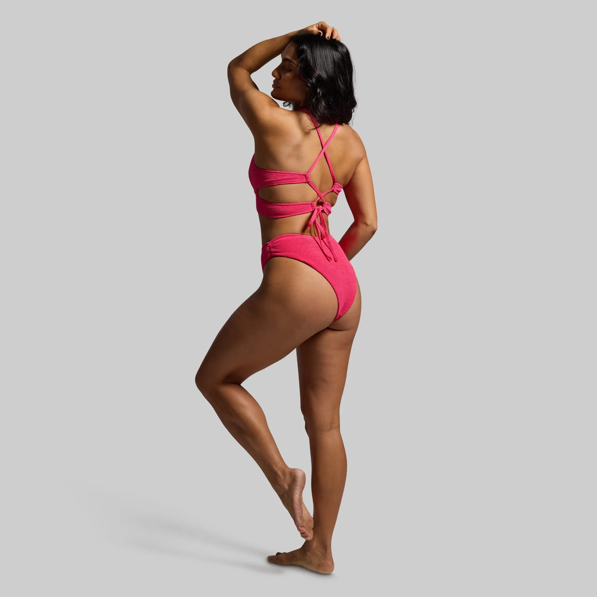 Sea Level Crinkle Bikini Top (Raspberry Sorbet)