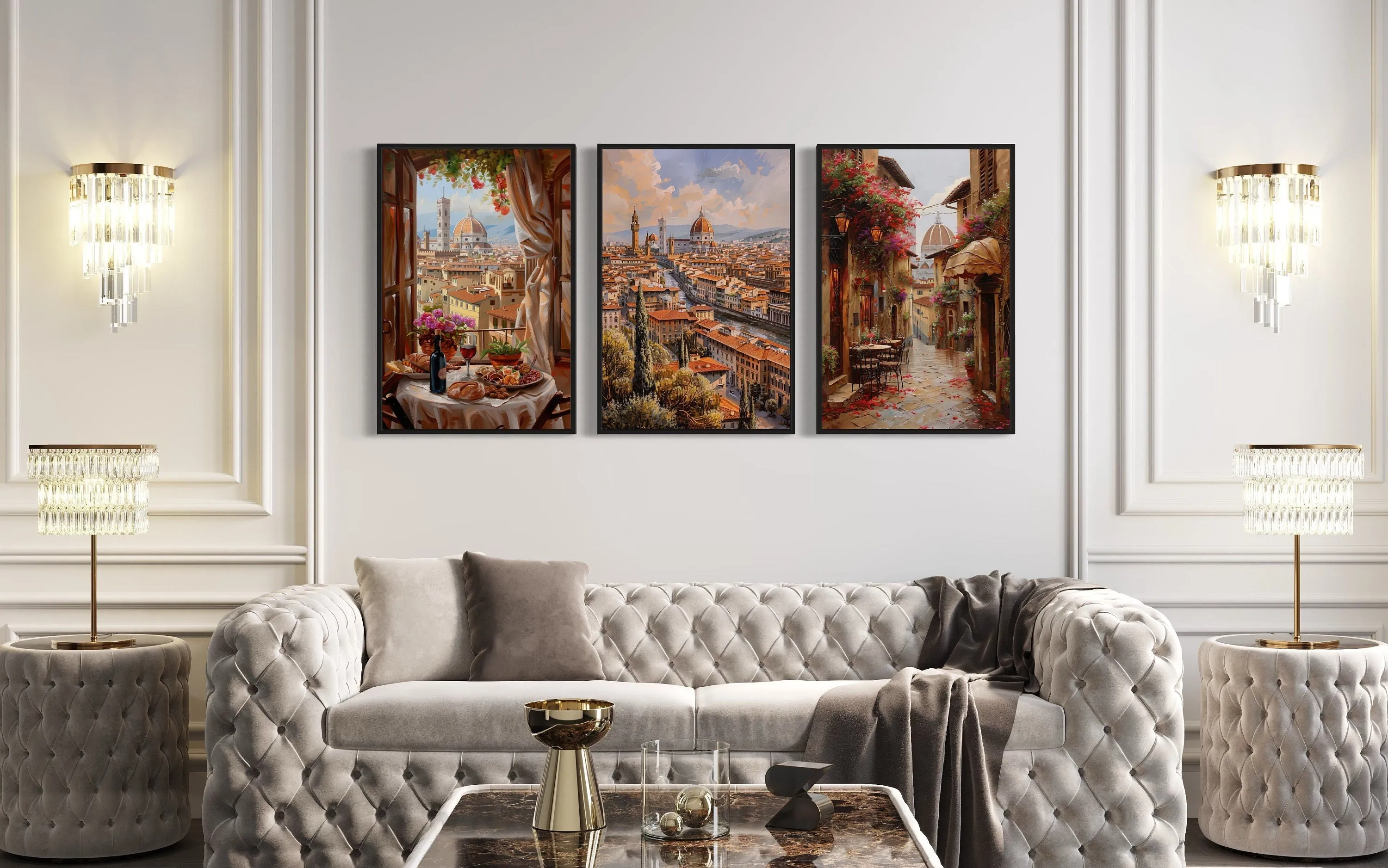 Set Of Three Florence Wall Art, Italy  Travel Posters