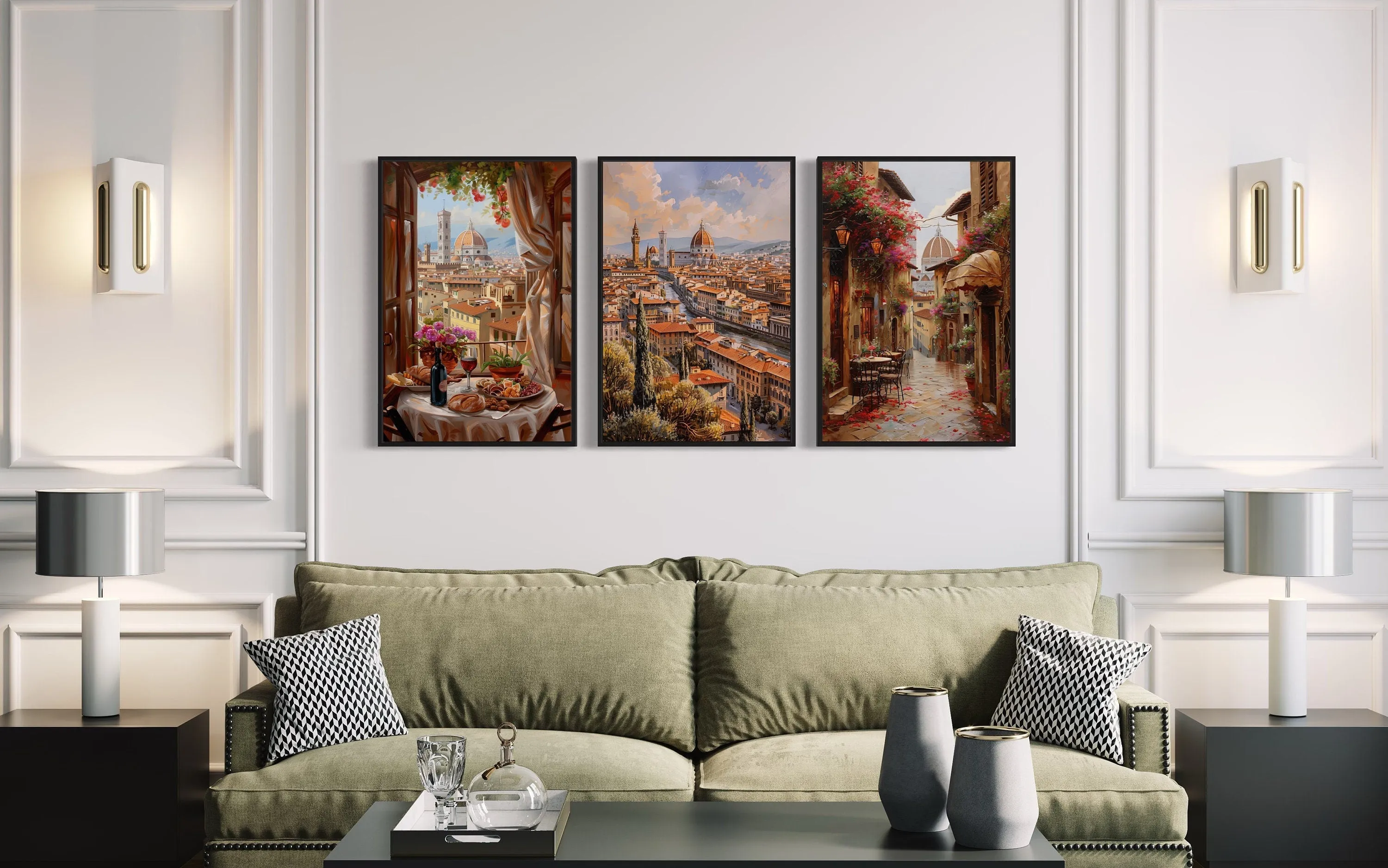 Set Of Three Florence Wall Art, Italy  Travel Posters