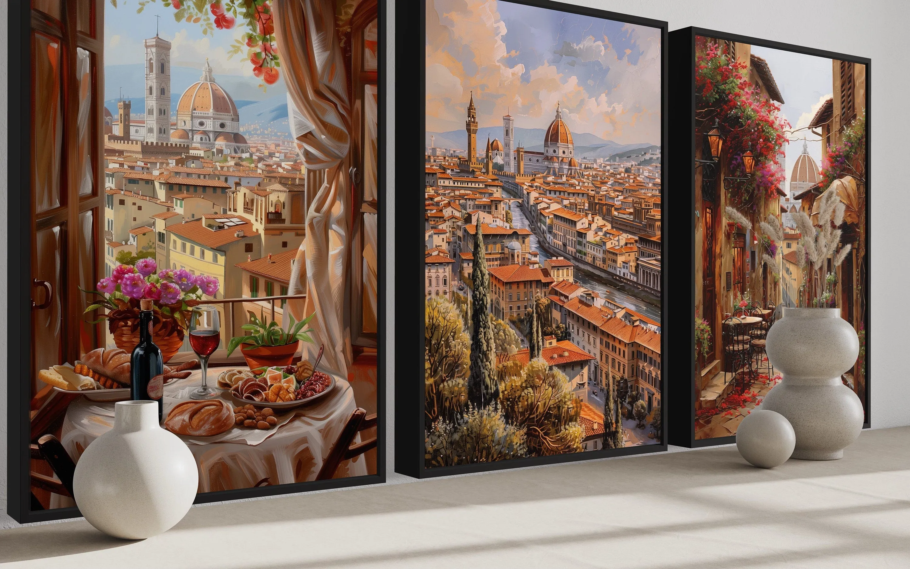 Set Of Three Florence Wall Art, Italy  Travel Posters