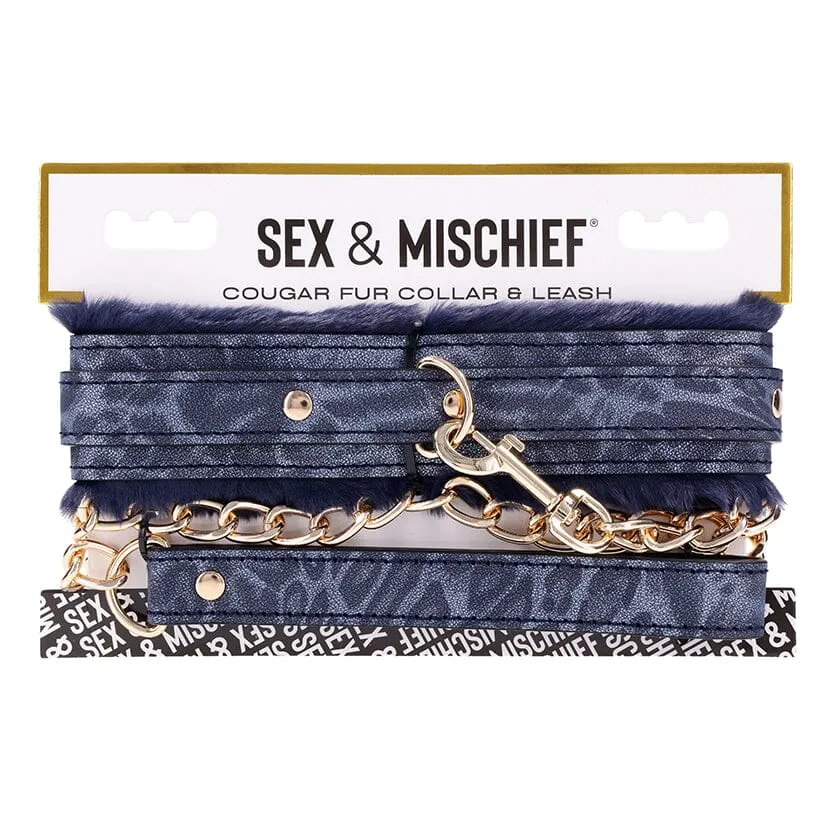Sex and Mischief Cougar Fur Collar & Leash