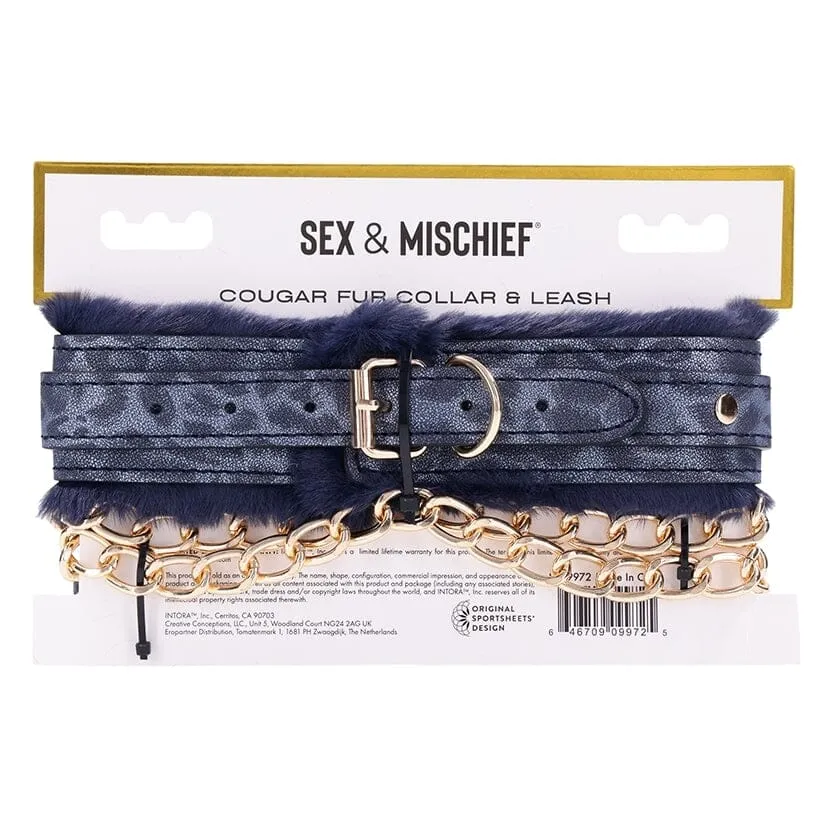 Sex and Mischief Cougar Fur Collar & Leash
