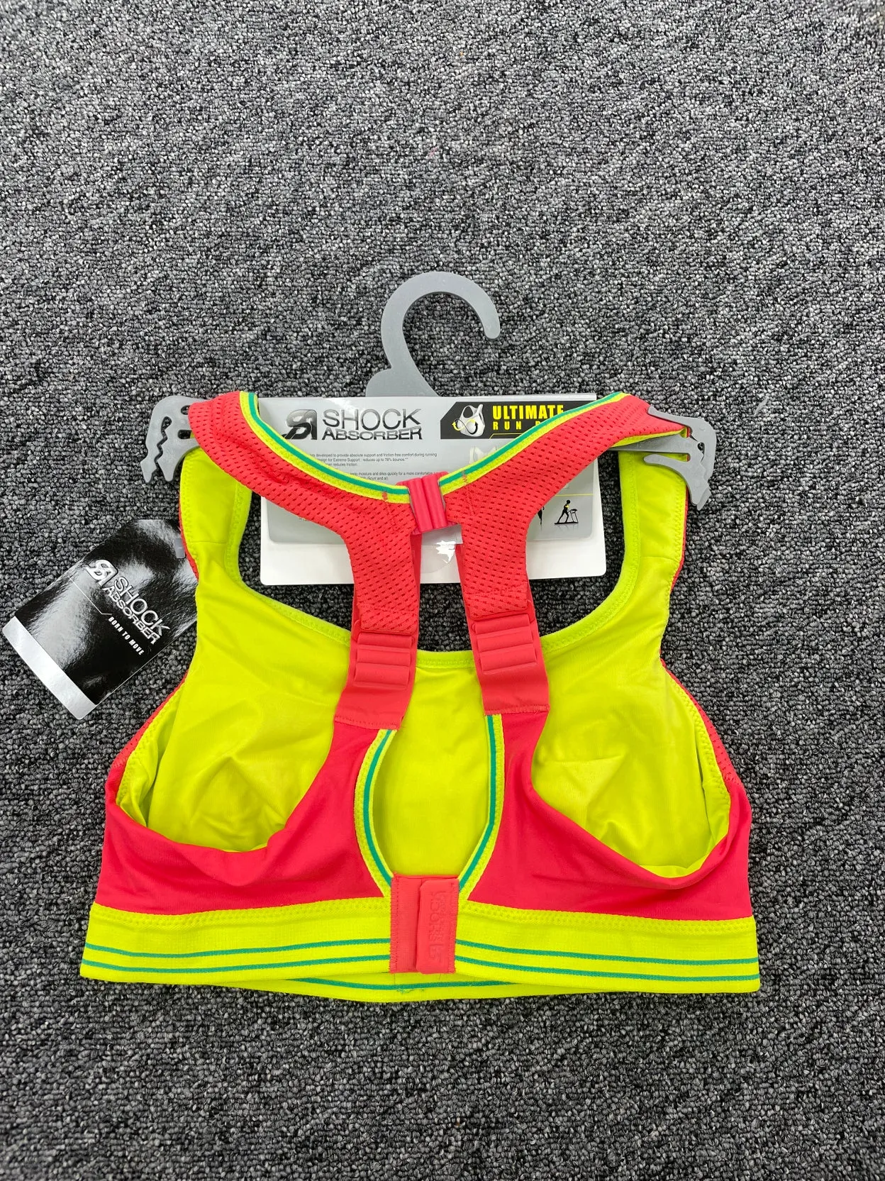 SHOCK ABSORBER Shock Absorber Ultimate Support / Anti Friction Run Sports Bra Coral Red UK 34A