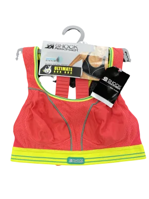 SHOCK ABSORBER Shock Absorber Ultimate Support / Anti Friction Run Sports Bra Coral Red UK 34A