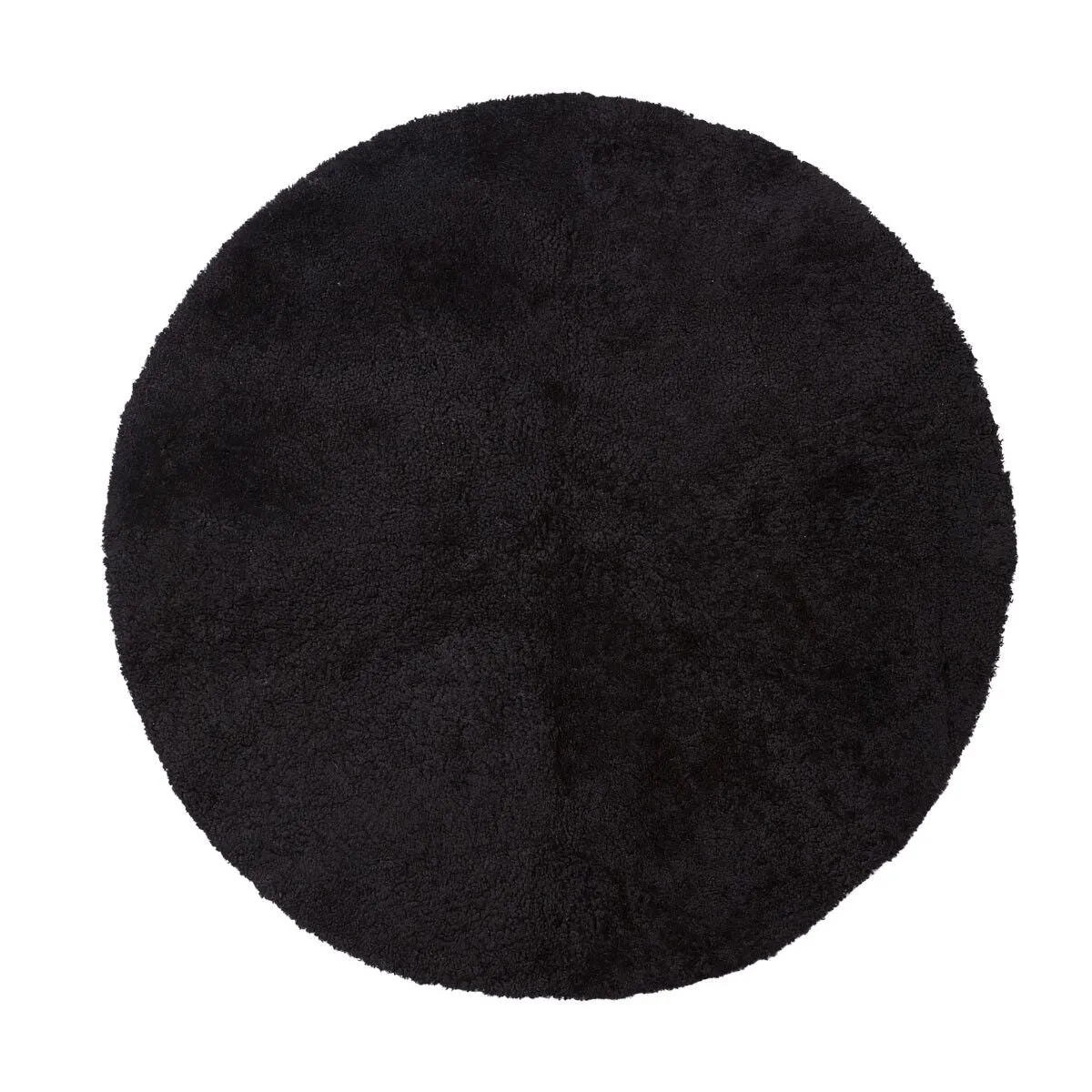 Short Wool Curly Sheepskin Design Rug | Ø140 cm