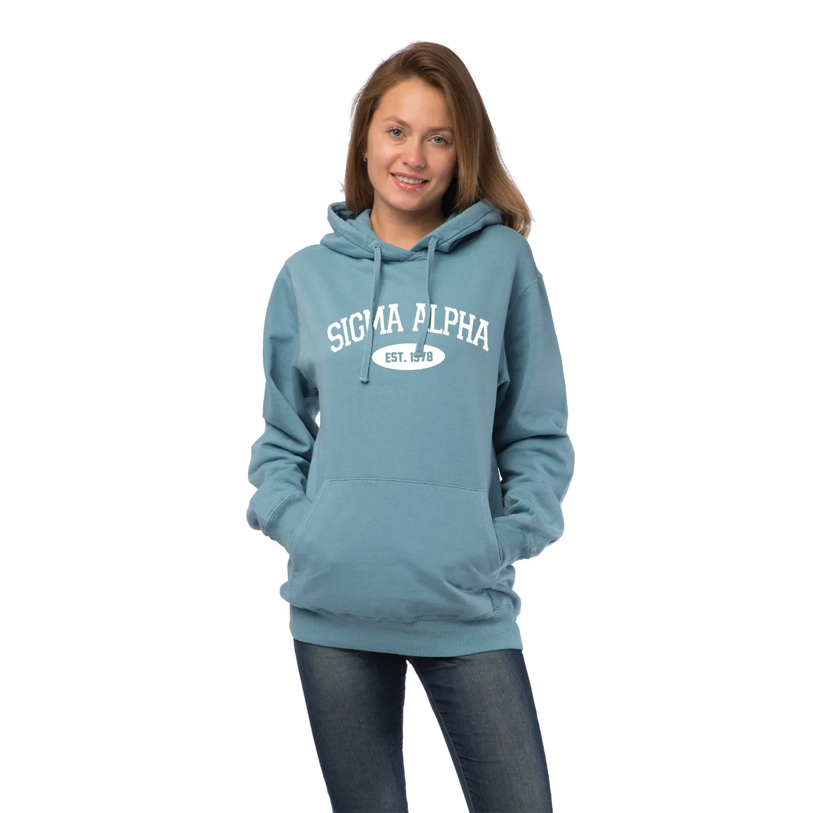 Sigma Alpha Hooded Pullover Vintage Sweatshirt