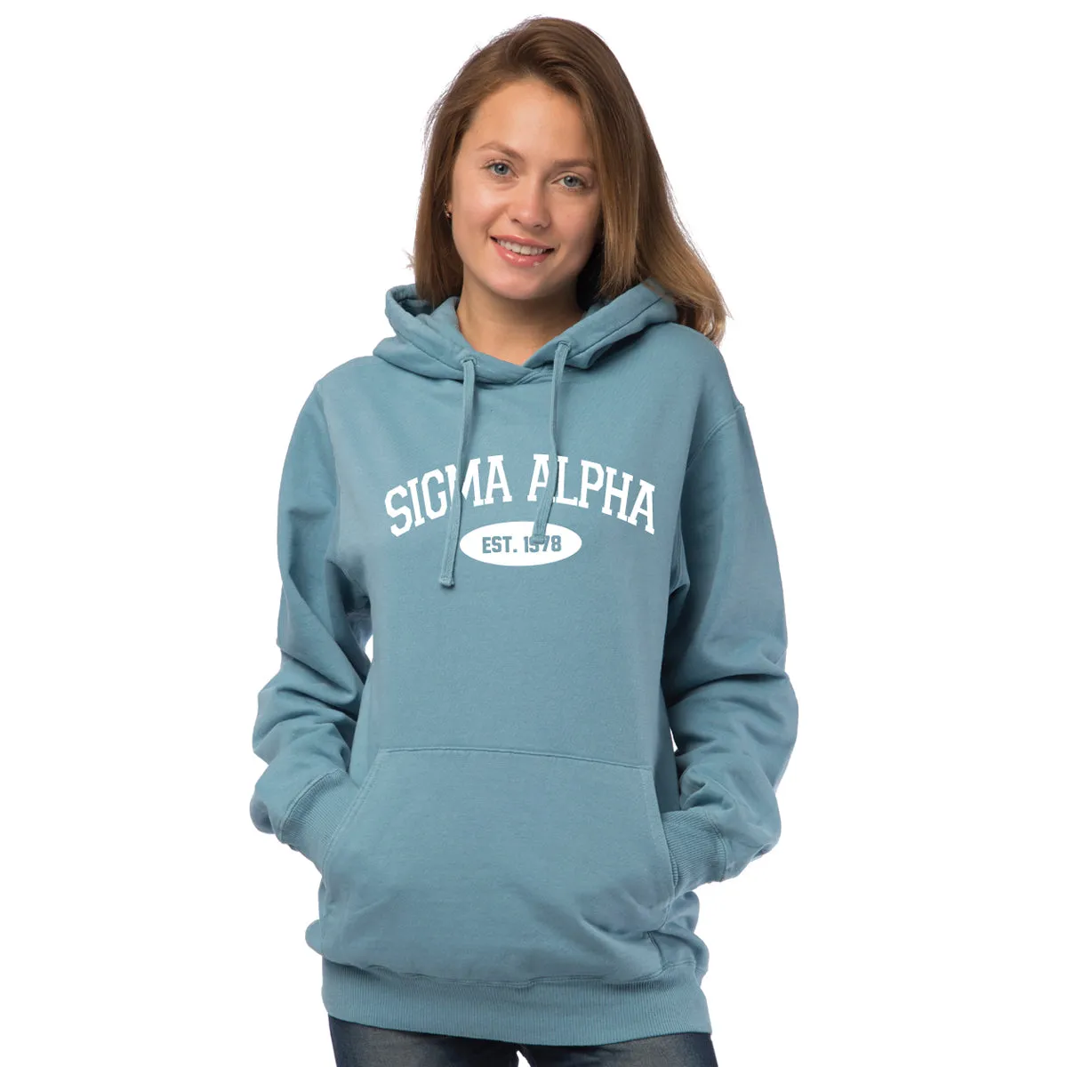 Sigma Alpha Hooded Pullover Vintage Sweatshirt