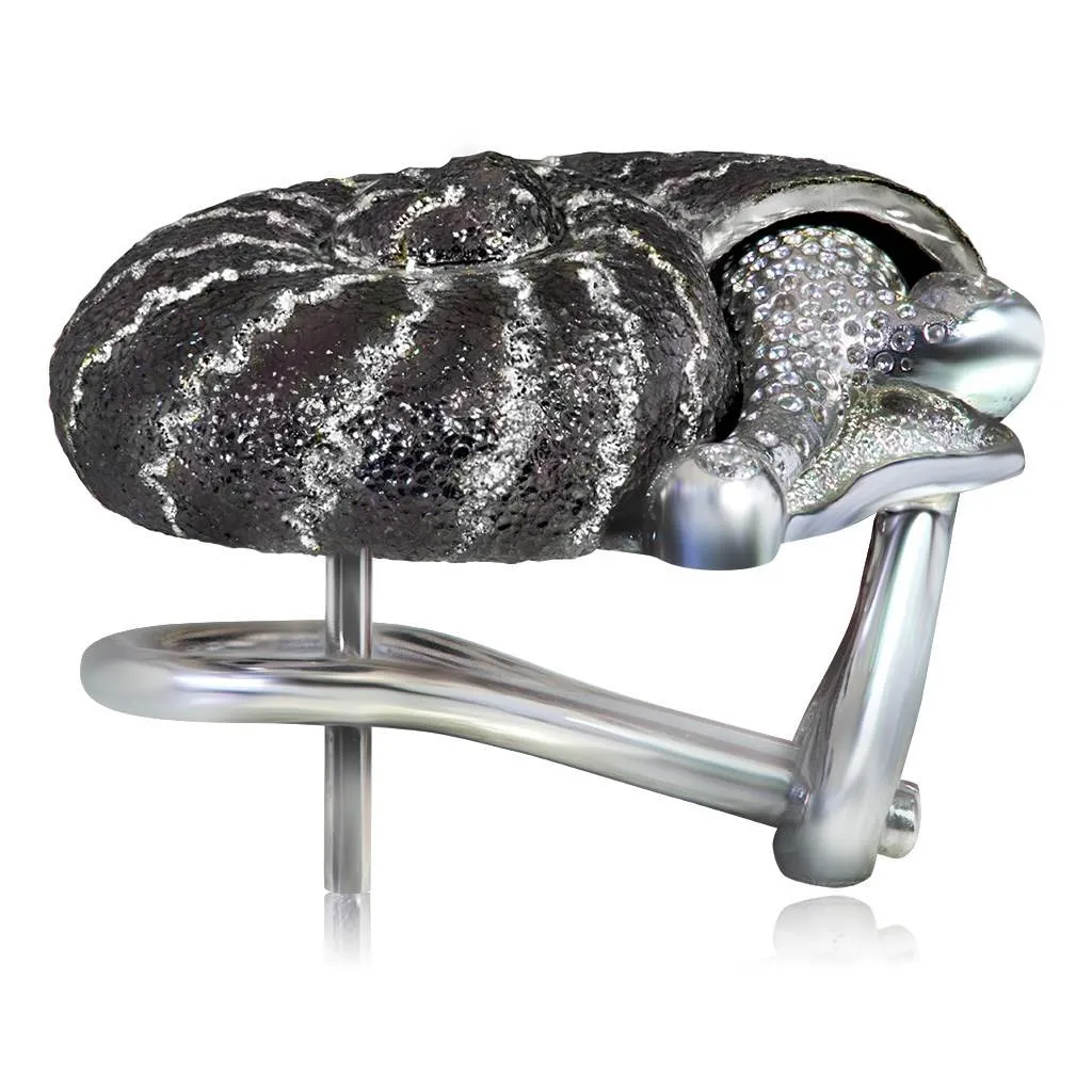 Silver Little Snail Earrings with Silvermist Diamonds