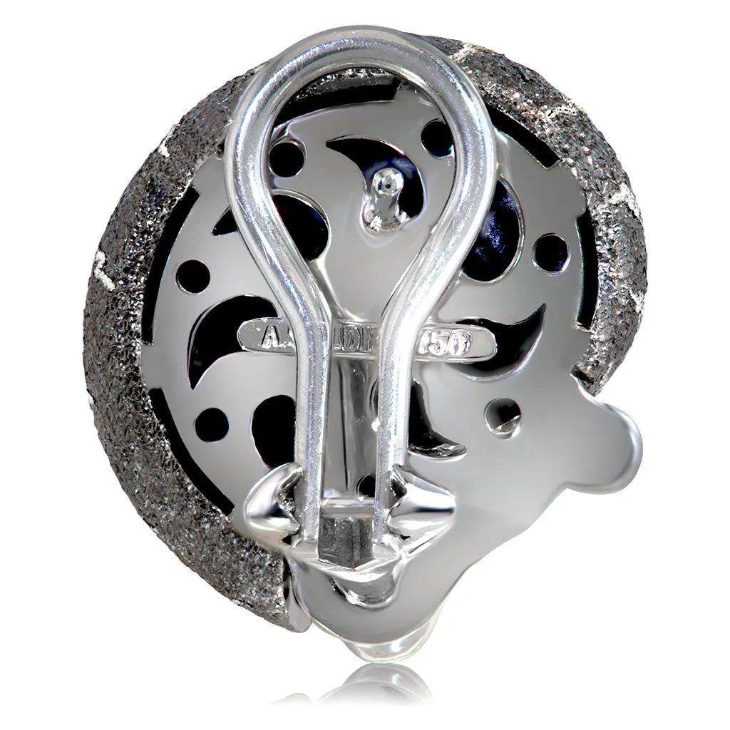 Silver Little Snail Earrings with Silvermist Diamonds