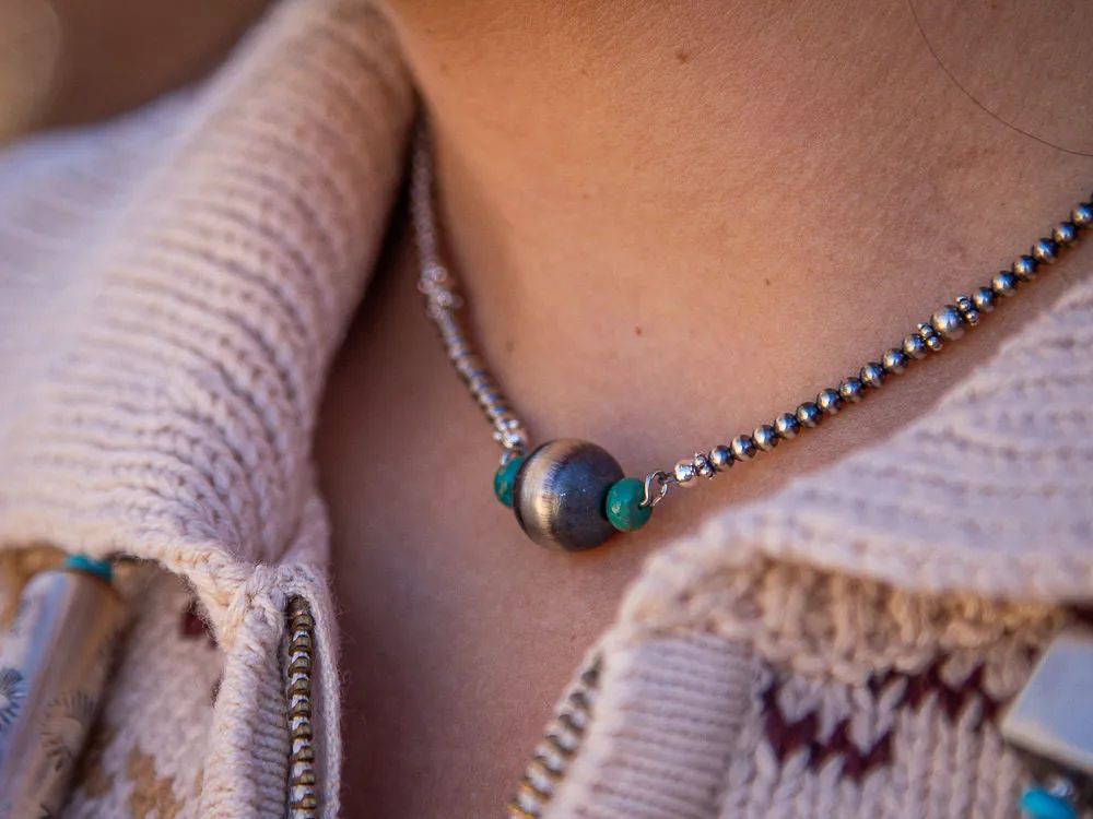 Single Large Navajo Pearl Necklace by Paige Wallace
