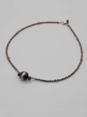 Single Large Navajo Pearl Necklace by Paige Wallace