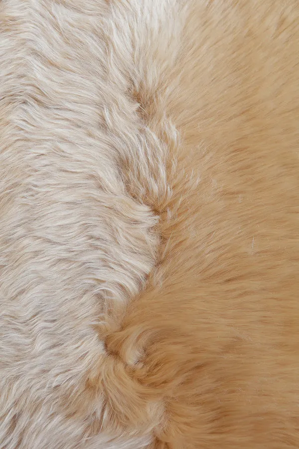 Six Piece Sheepskin Fur Rug - Beige Camel (4.7´ x  6.4´ )