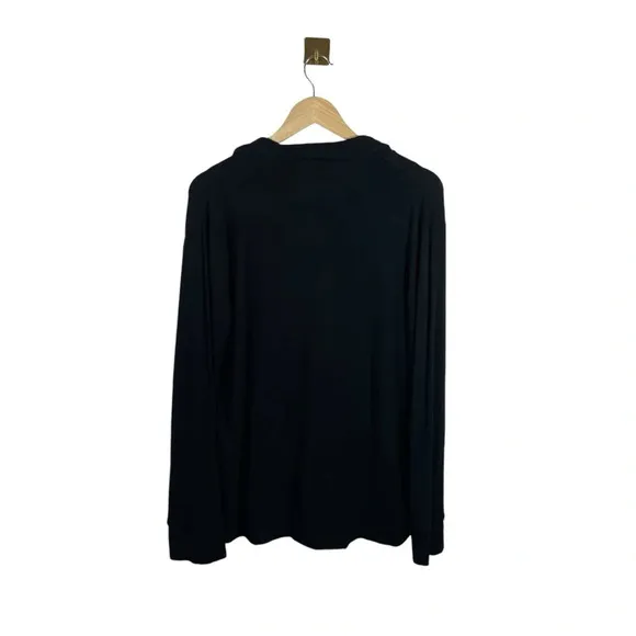 Skims Women’s Soft Ribbed Button Lounge Top in Onyx Black Size L