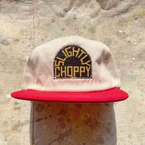 Slightly Choppy "Block Patch" Hat - Two-Toned RED/NAT