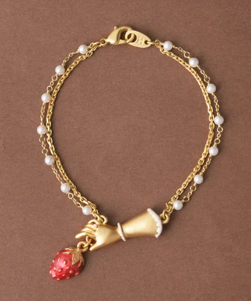 Sneak Strawberry Pearl Bracelet【Japan Jewelry】