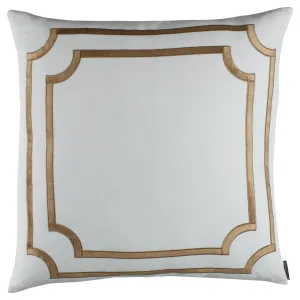 Soho European Pillow / White Linen / Straw Velvet