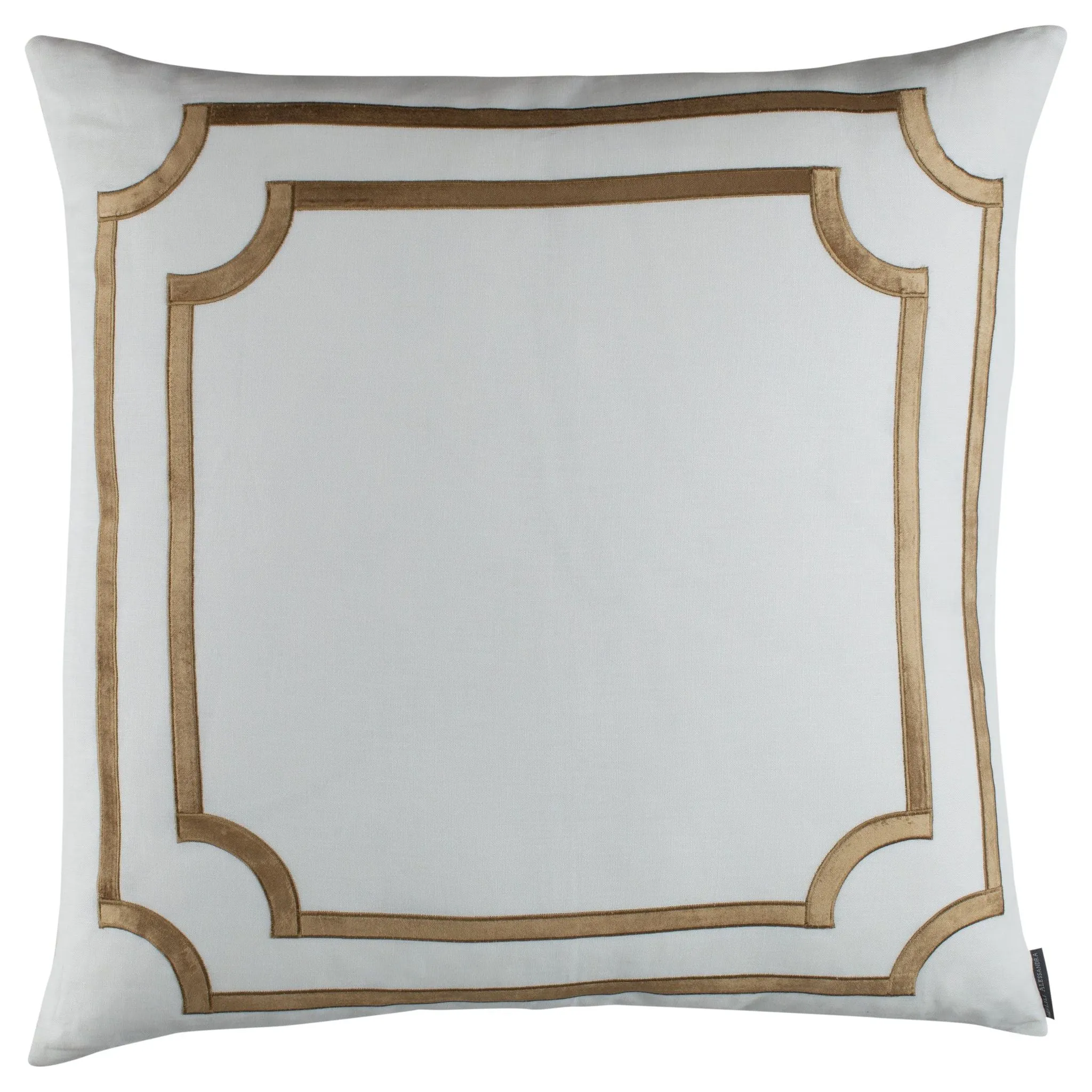 Soho European Pillow / White Linen / Straw Velvet