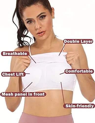 Sports Bras for Women Workout Tank Tops Padded Camisole Bra Seamless Activewear Crop Top for Yoga Gym Workout Fitness White M